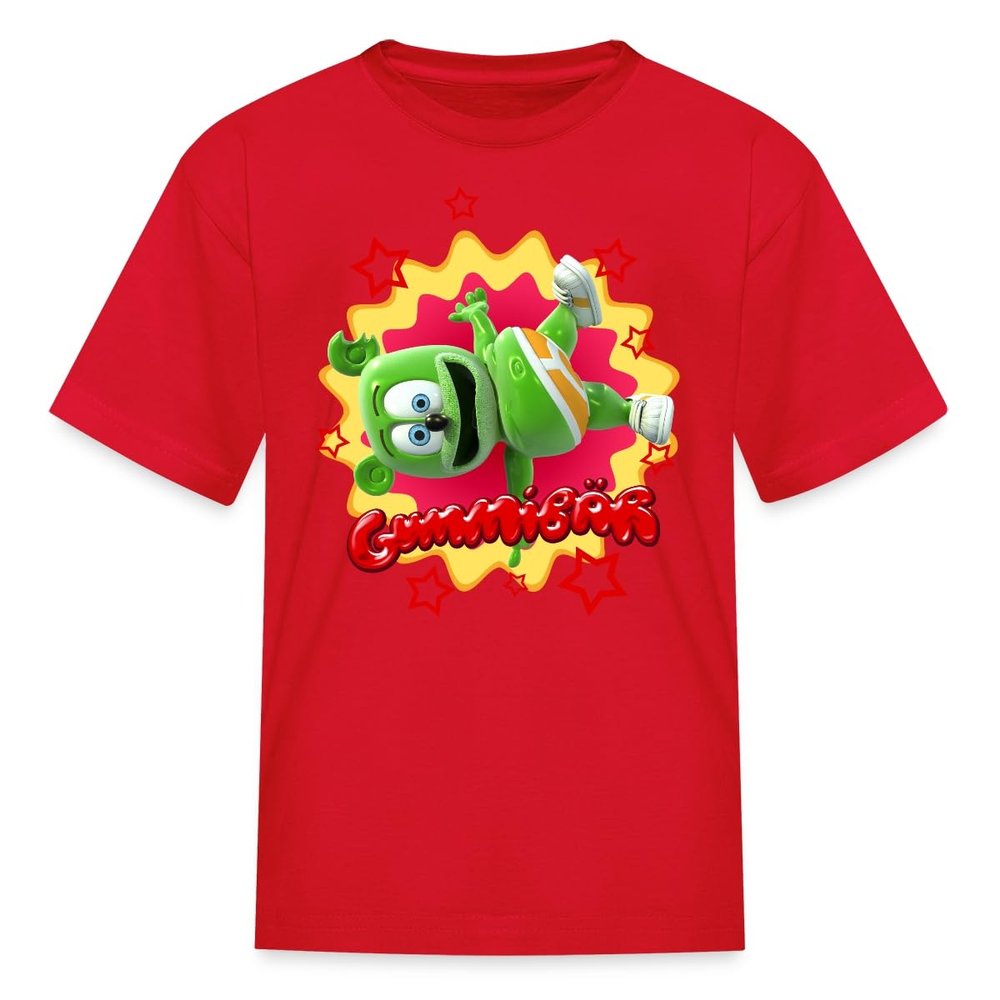 Spreadshirt Gummibr Gummy Bear Starburst Kid's T-Shirt, M, red