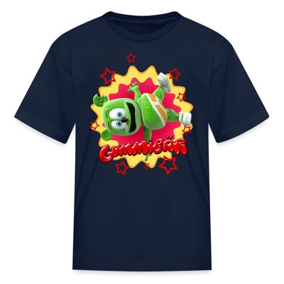 Spreadshirt Gummibr Gummy Bear Starburst Kid's T-Shirt, L, Navy