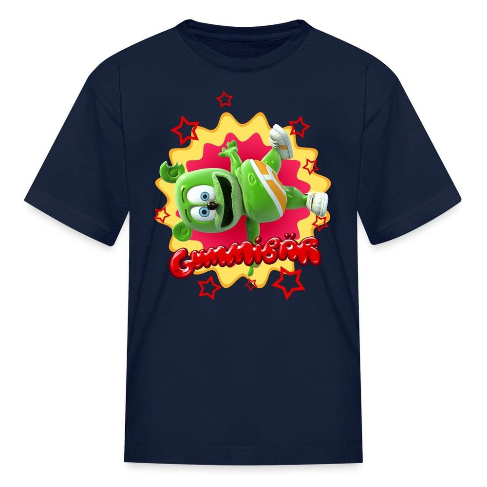 Spreadshirt Gummibr Gummy Bear Starburst Kid's T-Shirt, L, Navy