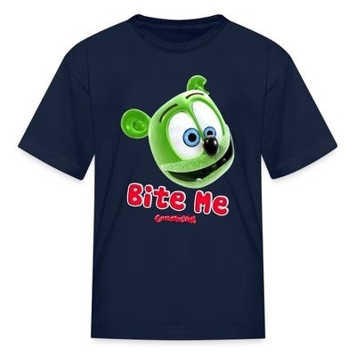 Spreadshirt Gummibr Bite Me Gummy Bear Song Merch Kid's T-Shirt, S, Navy