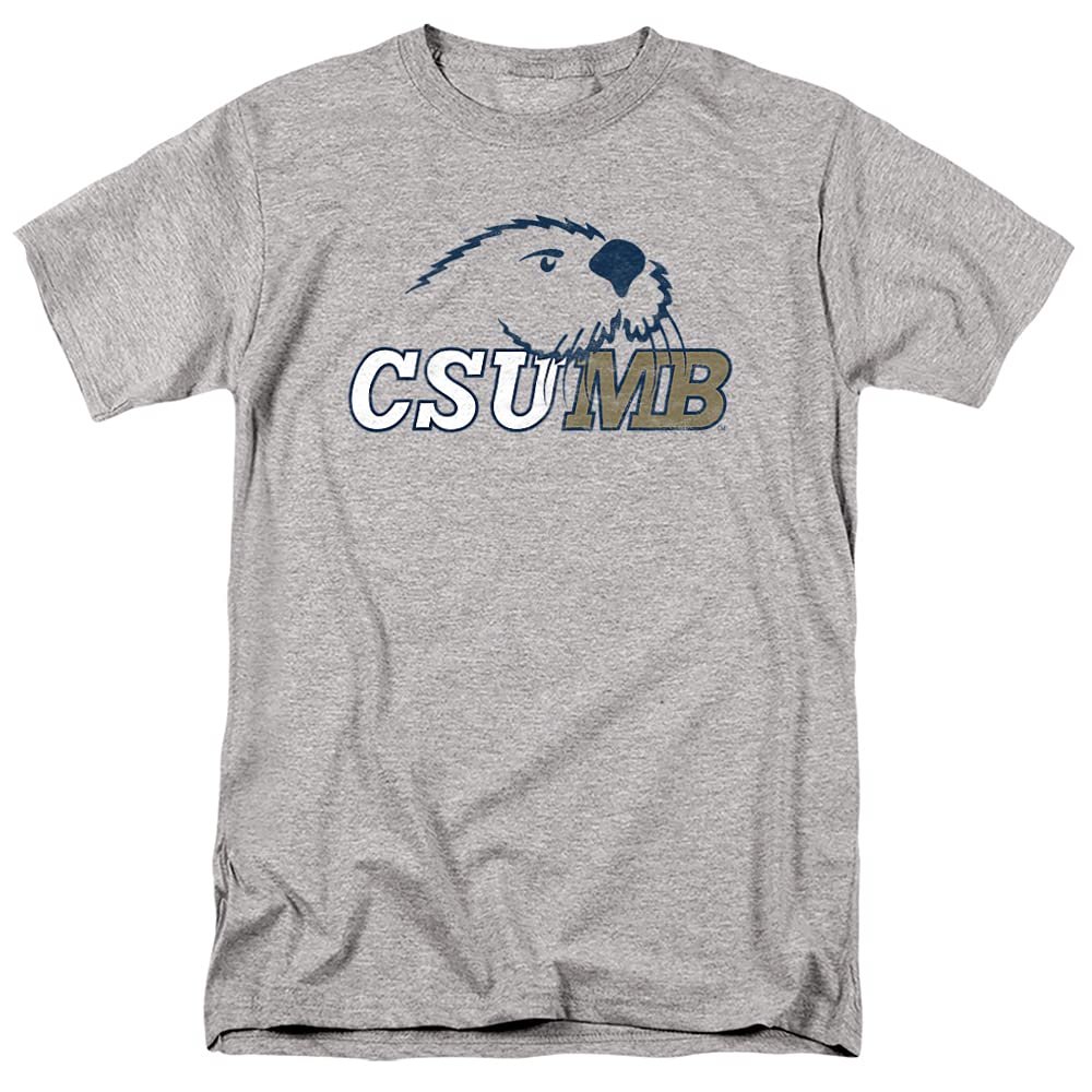California State University Monterey Bay Official Distressed Primary Unisex Adult T-Shirt, Athletic Heather, 4X-Large