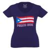 0037 Bandera Puerto Rico Flag Boricua Puerto Rican Nuyorican Pride for Women V Neck Fitted T Shirt (Navy Blue, X Small) view 1