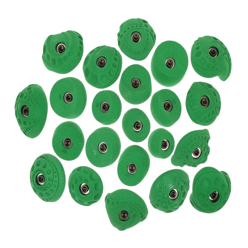 Atomik Climbing Holds Kids 22 Pack Tennis Shoe Friendly Bolt-on in Bright Tone Green