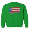 0037 Bandera Puerto Rico Flag Boricua Puerto Rican Nuyorican Pride Men's Crewneck Sweatshirt (Irish Green Large) view 1