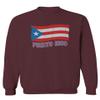 0037 Bandera Puerto Rico Flag Boricua Puerto Rican Nuyorican Pride Men's Crewneck Sweatshirt (Maroon X-Large) view 1
