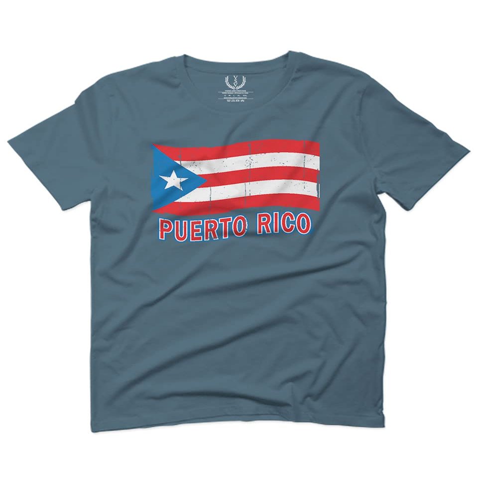0037 Bandera Puerto Rico Flag Boricua Puerto Rican Nuyorican Pride for Men T Shirt (Indigo 2X-Large)