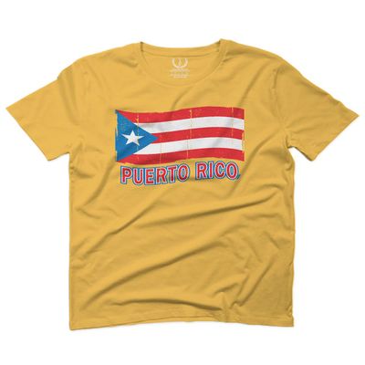 0037 Bandera Puerto Rico Flag Boricua Puerto Rican Nuyorican Pride for Men T Shirt (Gold 2X-Large)