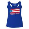 0037 Bandera Puerto Rico Flag Boricua Puerto Rican Nuyorican Pride Women's Tank Top Racerback (Royal Large)