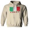 0039. Italia Vintage Distressed Italy Italian National Flag Sweatshirt Pullover Hoodie (Beige, Small) view 1
