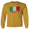 0039. Italia Vintage Distressed Italy Italian National Flag Men's Long Sleeve t Shirt (Gold Medium) view 1