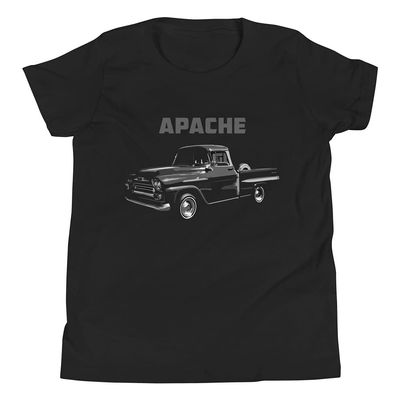 1958 Chevy Apache Antique Pickup Truck Youth Short Sleeve T-Shirt Black
