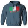 0039. Italia Vintage Distressed Italy Italian National Flag Sweatshirt Pullover Hoodie (Indigo Blue, Large) view 1
