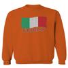 0039. Italia Vintage Distressed Italy Italian National Flag Men's Crewneck Sweatshirt (Orange Medium) view 1
