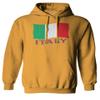 0039. Italia Vintage Distressed Italy Italian National Flag Sweatshirt Pullover Hoodie (Gold X-Large) view 1