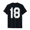 #18 Jersey Uniform Varsity Sports Number, 18th Birthday T-Shirt view 2
