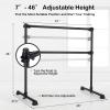 Goplus Double Ballet Barre Bar, Portable 4 FT Freestanding Dancing Bar w/ 7 - 46 Adjustable Height, Barre Exercise Equipment Bar for Home School Gym, Ballet Bar for Kids & Adults (Black) view 2