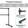 Goplus Double Ballet Barre Bar, Portable 4 FT Freestanding Dancing Bar w/ 7 - 46 Adjustable Height, Barre Exercise Equipment Bar for Home School Gym, Ballet Bar for Kids & Adults (Black) view 3