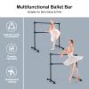 Goplus Double Ballet Barre Bar, Portable 4 FT Freestanding Dancing Bar w/ 7 - 46 Adjustable Height, Barre Exercise Equipment Bar for Home School Gym, Ballet Bar for Kids & Adults (Black) view 4