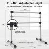 Goplus Double Ballet Barre Bar, Portable 4 FT Freestanding Dancing Bar w/ 7 - 46 Adjustable Height, Barre Exercise Equipment Bar for Home School Gym, Ballet Bar for Kids & Adults (Sliver) view 2
