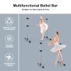 Goplus Double Ballet Barre Bar, Portable 4 FT Freestanding Dancing Bar w/ 7 - 46 Adjustable Height, Barre Exercise Equipment Bar for Home School Gym, Ballet Bar for Kids & Adults (Sliver) view 4