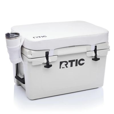 RTIC Cooler Seat Cushion Compatible Hard Coolers, Great for Family Travels, Boating Or Hunting, Easy Clean Vinyl, Buckle Fastening and Anti Slip, 45