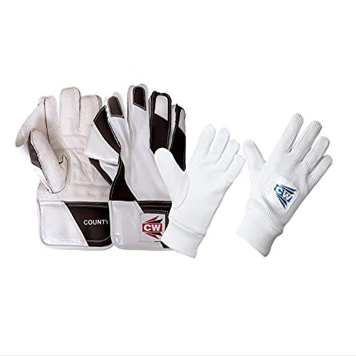 CW County Wicket Keeping Gloves with Inner Gloves Wicket Keeping Gloves Combo Padded Inner Gloves Wicket Keeping Inners