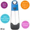 b.box 20oz Tritan Kids Water Bottle Toddler Drink Bottle with Straw for School, Daycare, Travel w/Easy-Grip Triangular Design, Leak Proof Lid & Handle, BPA Free, Dishwasher Safe (Blue Slate) view 3