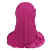 NICEYST Girls Ice Silk Muslim Khimar Hijab Headscarf Flower Arab Scarf Shawls Neck Wrap Islamic Head Wrap for Age 2-7 Years view 4