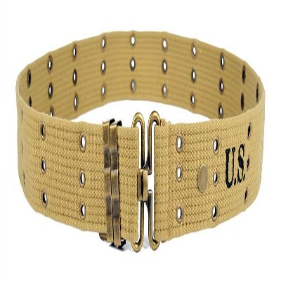 SMONT WW2 Gear Battle Belt Tactical MOLLE Duty WWII M1936 Webbing Smooth Canvas Combat Pistol Belt for Hunting Fishing, Shooting, Camping, Hiking Law Enforcement Duty Up To 43 Inches M