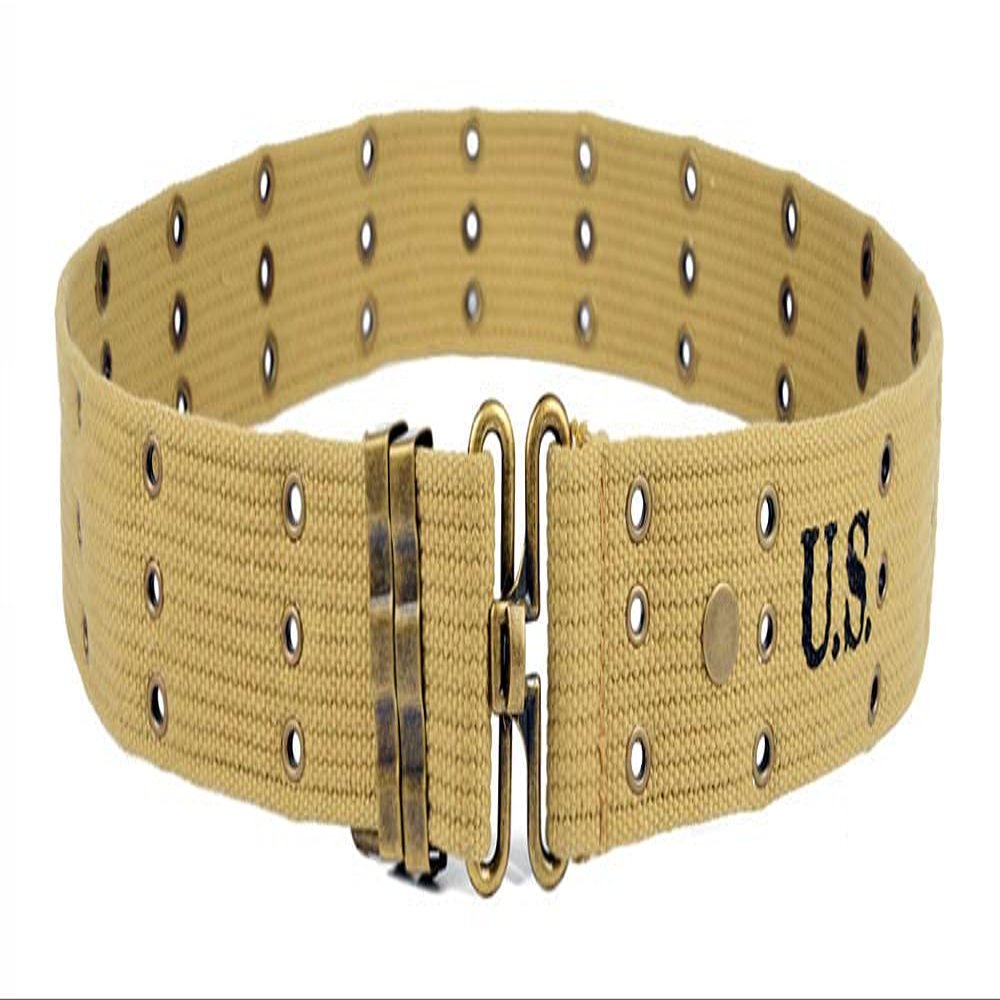 SMONT WW2 Gear Battle Belt Tactical MOLLE Duty WWII M1936 Webbing Smooth Canvas Combat Pistol Belt for Hunting Fishing, Shooting, Camping, Hiking Law Enforcement Duty Up To 43 Inches M