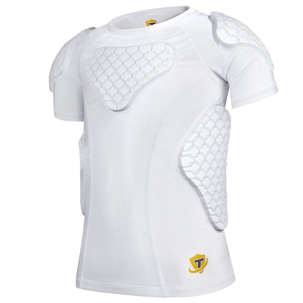 TUOY Youth Kids Padded Chest Rib Protector Shirt for Football Baseball Padded Compression Shirt
