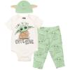STAR WARS The Mandalorian Newborn Baby Boys Bodysuit Pants and Hat 3 Piece Outfit Set 6-9 Months view 1
