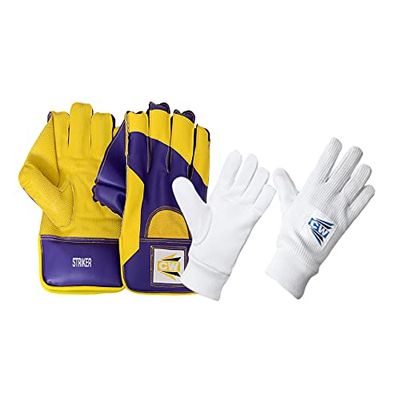 CW Striker Wicket Keeping Gloves Sports Gloves Wicket Keeper Gloves with Inner Gloves Padded Inner Gloves