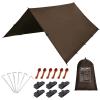 KALINCO Camping Tarp Waterproof, 10X12FT Hammock Rain Fly Tarp Tent, Multifunctional Tent Footprint, Lightweight and Compact for Backpacking, Hiking (Coffee-10X12FT) view 1