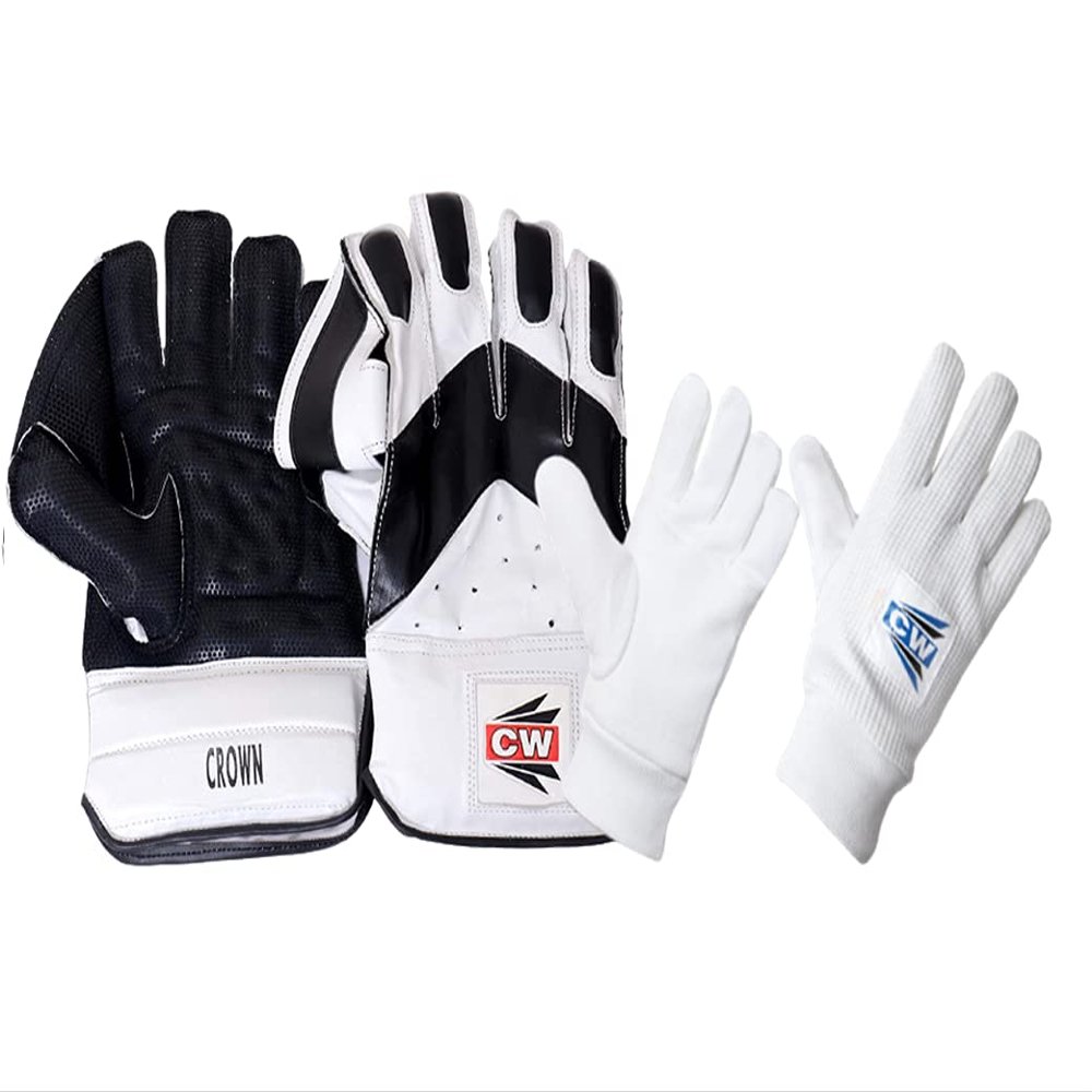 CW Crown Wicket Keeper Gloves with Inner Gloves Youth MN Wicket Keeping Combo Gloves with Inners
