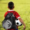 KAEGREEL Drawstring Soccer Bag, Foldable Basketball Backpack Gym Bag Sackpack Sports Sack with Detachable Ball Mesh Bag for Volleyball Baseball Yoga, Grey view 3
