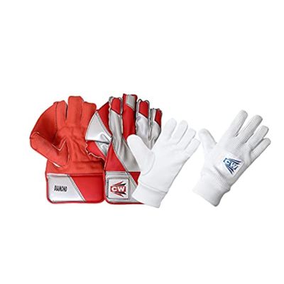 CW Diamond Cricket Keeping Gloves Wicket Keeper Gloves Wicket Keeping Gloves Hand Protector Gloves Wicket Keeping Gloves Combo with Inners Padded Wicket Inner Gloves