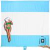WEKAPO Beach Blanket - Sandproof Waterproof Extra Large Beach Mat | Oversized Sand-Free Lightweight Quick-Drying | Beach Vacation Essentials with Stakes & Corner Pockets (White, 9x10 FT) view 1
