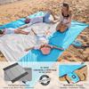 WEKAPO Beach Blanket - Sandproof Waterproof Extra Large Beach Mat | Oversized Sand-Free Lightweight Quick-Drying | Beach Vacation Essentials with Stakes & Corner Pockets (White, 9x10 FT) view 3