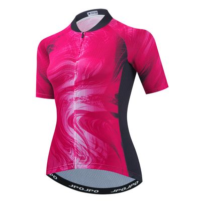 Cycling Jersey Women Bike Short Sleeve with 3 Rear Pockets,Reflective Breathable,Quick Dry S-3XL