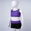 Hansber Kids Girls 2 Piece Tankini Swimsuit Polka Dots Crop Top with Booty Shorts Set Bathing Suit Athletic Swimwear Purple 14 Years view 2