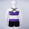 Hansber Kids Girls 2 Piece Tankini Swimsuit Polka Dots Crop Top with Booty Shorts Set Bathing Suit Athletic Swimwear Purple 14 Years view 4