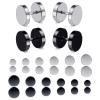 12 Pairs 316L Stainless Steel Screw Flat Back Stud Earrings Black Hypoallergenic Ear Piercing Earrings for Men Women 4-9mm view 1