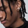 12 Pairs 316L Stainless Steel Screw Flat Back Stud Earrings Black Hypoallergenic Ear Piercing Earrings for Men Women 4-9mm view 3