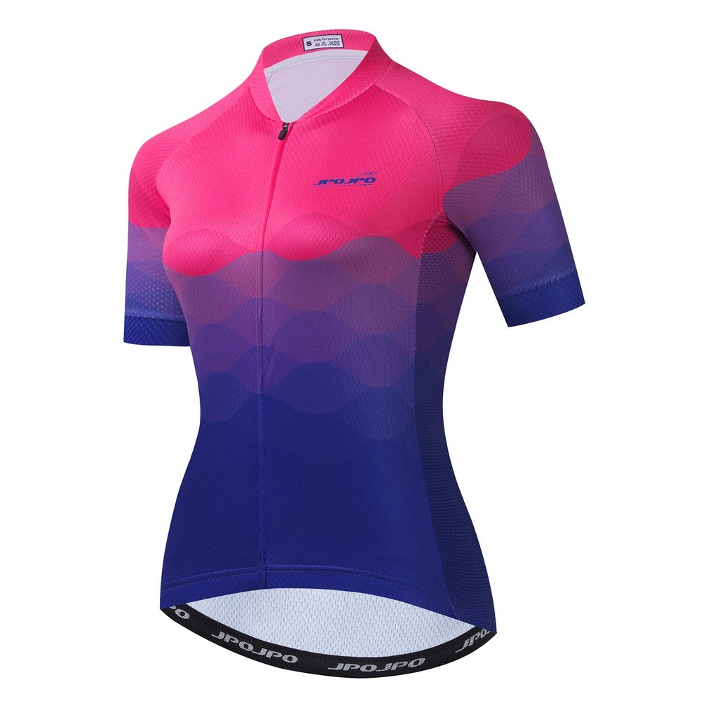 Cycling Jersey Women Bike Short Sleeve with 3 Rear Pockets,Reflective Breathable,Quick Dry S-3XL