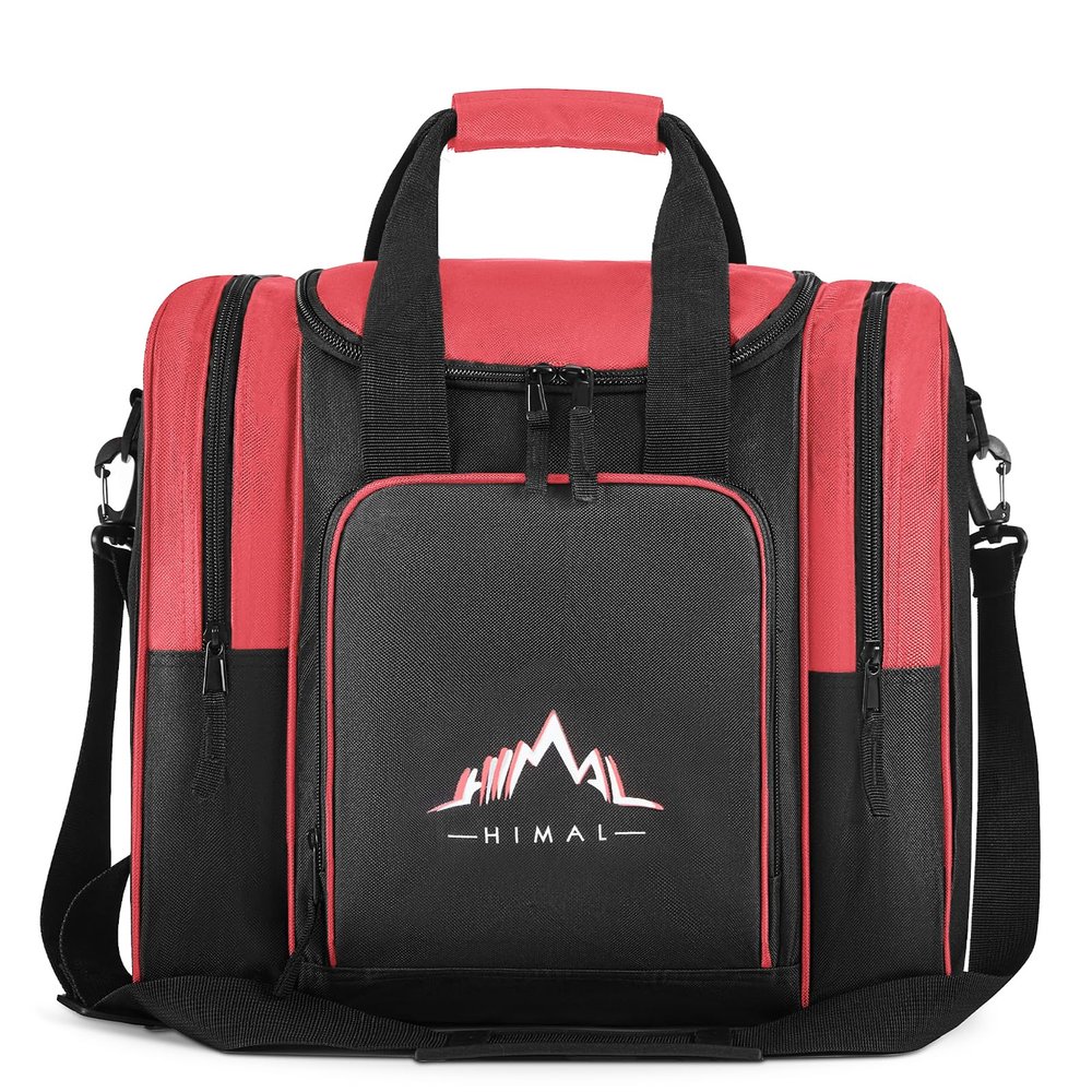Himal Bowling Ball Bag for Single Sphere - Bowling Ball Tote Bowler's Bag with Padded Sphere Holder - Fits Bowler's Shoes Up to Mens Size 14