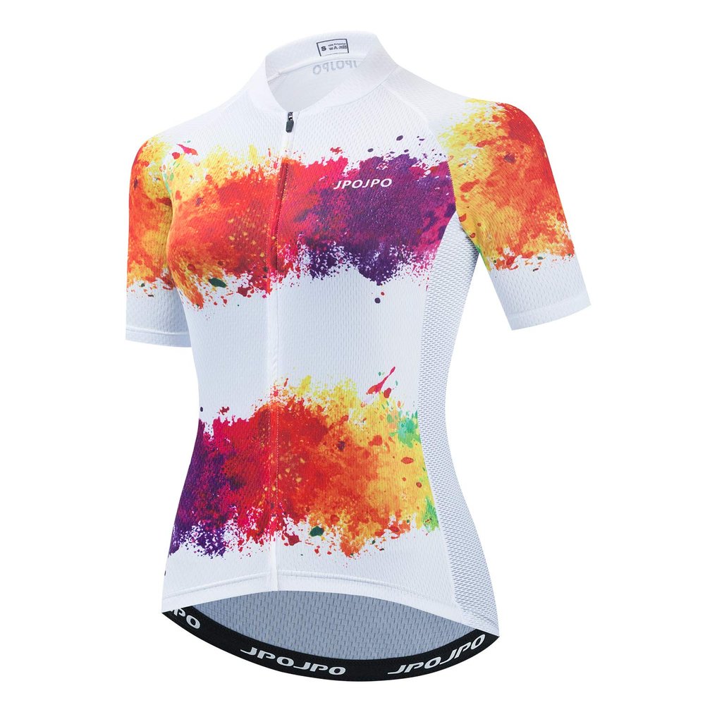 Cycling Jersey Women Bike Short Sleeve with 3 Rear Pockets,Reflective Breathable,Quick Dry S-3XL