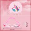 Geyoga 2 Set Swim Cap Kids Unicorn Silicone Waterproof Age 2-12 Cute 2 Swim Caps with 2 Goggles for Long Short Hair Kids Children Boys Girls Toddler at Beach Pool Fun Lessons view 2