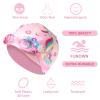 Geyoga 2 Set Swim Cap Kids Unicorn Silicone Waterproof Age 2-12 Cute 2 Swim Caps with 2 Goggles for Long Short Hair Kids Children Boys Girls Toddler at Beach Pool Fun Lessons view 3