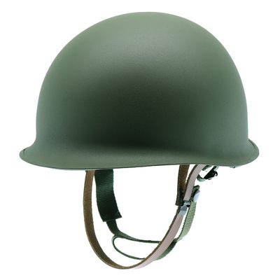 KODENOR Heavy Duty Helmet US Army Tactical Helmet WWII Steel M1 Green Steel Helmet Replica with Pretend Net/Canvas Chin Strap (Color : M1)